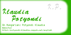 klaudia potyondi business card